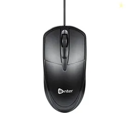 Enter Slider Wired Mouse with 1000 DPI Optical Sensor, USB Plug-and -Play,ambidextrous Design, Built-in Scrolling and 3 Handy Buttons. 1-Years Warrant