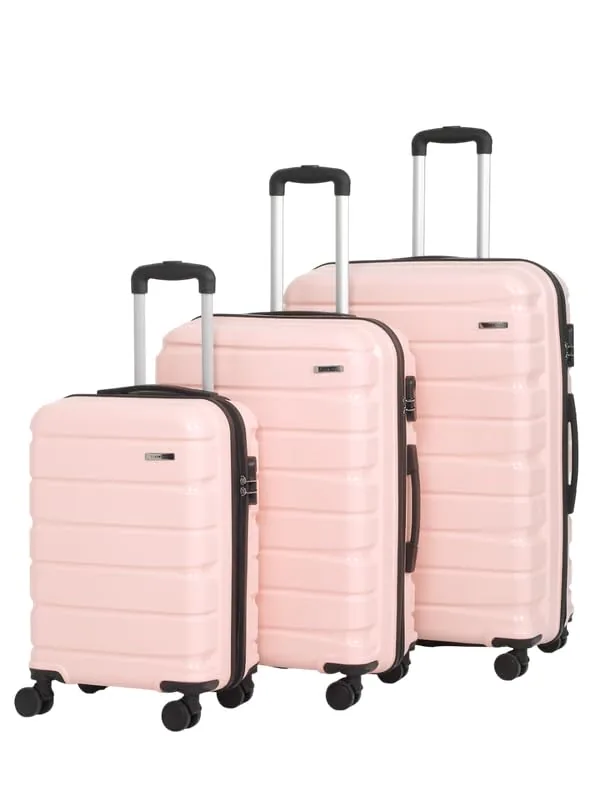Teakwood Small-Medium-Large 8 Wheels Trolley Bag, Hard Cabin with Zipper Closure, Adjustable Push Button & Cross Side Strap, TSA Lock System 360 Degre