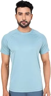 Colors By Rupa Mens PLAYSURE Dry FIT Raglan Sleeve Activewear Round Neck T-Shirt | 100% Polyester Fabric | Laser-Cut Chest | Reflective Design | Regul