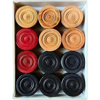 Korbax Carrom Board Coin 24 Wooden Coins with one Striker
