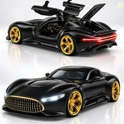 1:32 Scale Diecast Metal Toy Car SUV Model Friction Powered Pull Back Supercar Openable Doors LED Lights Sound Realistic Miniature Collectible Display