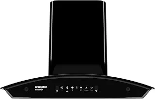 Crompton SensoSmart Curved 60cm Baffle Filter Auto Clean Wall Mounted Chimney Black 1260 CMH - CHD-SSC60BFE-MBL