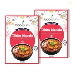 Food Earth Tikka Masala Simmer Sauce  Authentic Indian Curry Base with Creamy Tomato & Spices  No Added Preservatives  300g Pouch (Serves 2-3) | Pack of 2