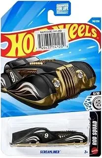 Pampam Toys Screamliner, Black and Gold Custom Hot Rod Toy Car, Vintage Style with Racing Number 9
