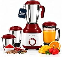 CADLEC MixCraft 750W Mixer Grinder with 4 Jars | Multi-Purpose Mixer, Blender & Juicer | Powerful Motor for Grinding, Blending & Juicing | Durable ABS