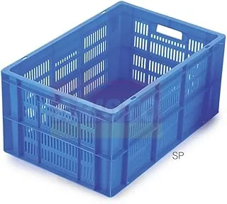 ARISTO Portable and Stackable Plastic Storage Container Box Crate 64285 SP designed for multipurpose storage Blue