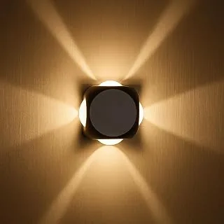Desidiya LED Outdoor UP Down Wall Light (Pack of 1) IP-65 Rainproof & Shockproof Alluminium Body 4 Way Exterior Wall Step Light Fixture (Warm White)