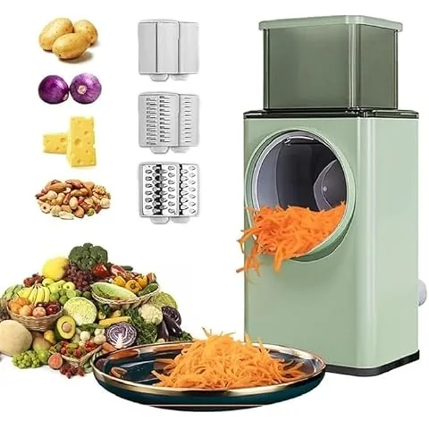 KRISHNPRIYA Multipurpose Vegetable Chopper Cutter for Kitchen, Salad Maker, 3 in 1 Mandoline Slicer with Suction Base & Large Feed Port,