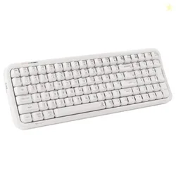 iGear ClearKey Wireless Keyboard, Transparent Keycaps, RGB Backlight 14 Modes, Tri-Mode BT + 2.4GHz + Wired, 3-Device Switching, 2000mAh, Type-C, Windows/Mac/iOS/Android (White)