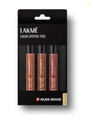 Lakm Liquid Lipstick Trio- Nude Moods, Forever Matte, Light-weight, Pack of 3 (Nude Dream, Nude Twist, Nude Latte, 16.8 ml)