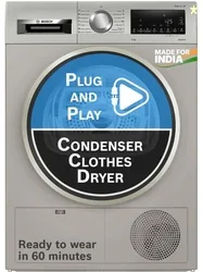 BOSCH 8 kg Tumble Dryer with In-built Heater Grey (WPG23108IN)