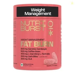 Nutriburst Fat Burn Tablets for Men & Women | Weight Management Supplement with Garcinia Cambogia, Green Coffee Bean, L-Carnitine, CLA & Carb Blocker
